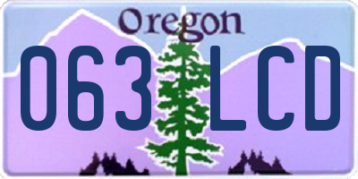 OR license plate 063LCD