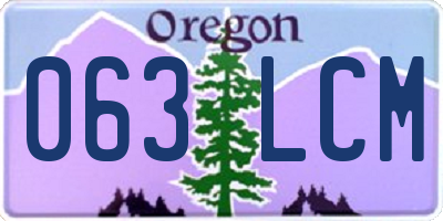 OR license plate 063LCM