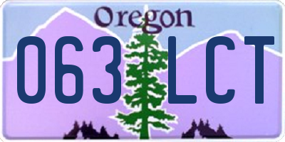 OR license plate 063LCT