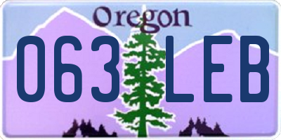 OR license plate 063LEB
