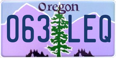 OR license plate 063LEQ