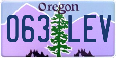 OR license plate 063LEV
