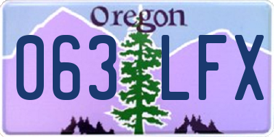 OR license plate 063LFX