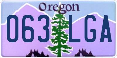 OR license plate 063LGA