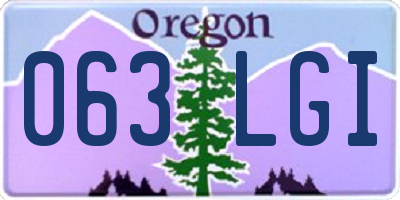 OR license plate 063LGI