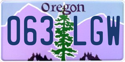 OR license plate 063LGW