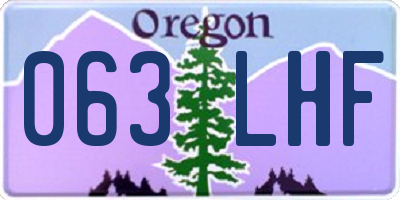 OR license plate 063LHF