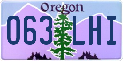 OR license plate 063LHI