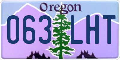 OR license plate 063LHT