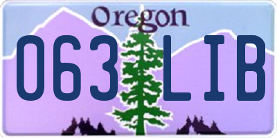 OR license plate 063LIB