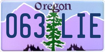 OR license plate 063LIE