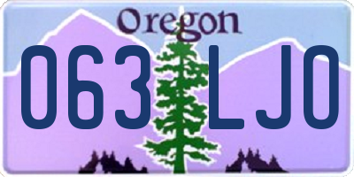 OR license plate 063LJO