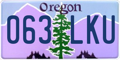 OR license plate 063LKU