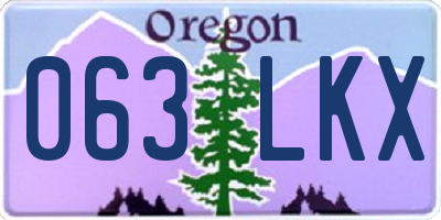 OR license plate 063LKX