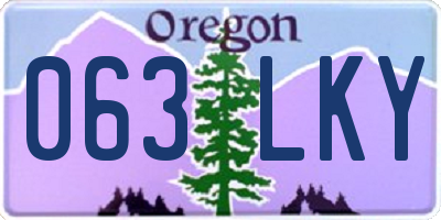 OR license plate 063LKY