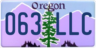 OR license plate 063LLC