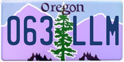 OR license plate 063LLM