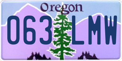 OR license plate 063LMW