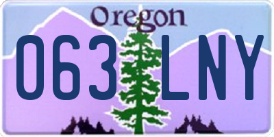 OR license plate 063LNY