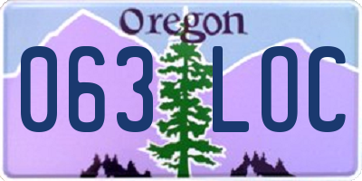 OR license plate 063LOC