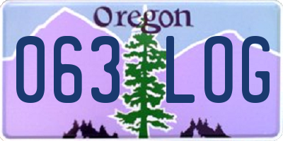 OR license plate 063LOG