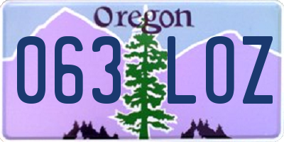 OR license plate 063LOZ