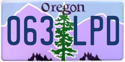 OR license plate 063LPD