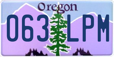 OR license plate 063LPM