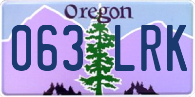OR license plate 063LRK
