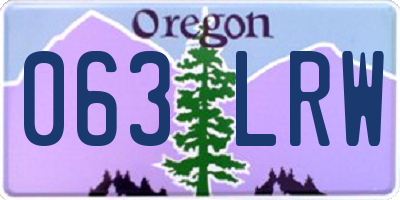 OR license plate 063LRW