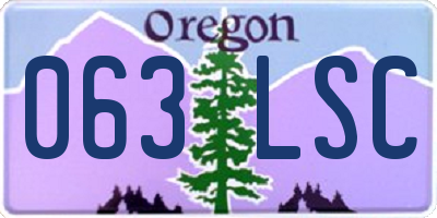 OR license plate 063LSC