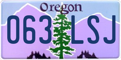OR license plate 063LSJ