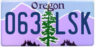 OR license plate 063LSK