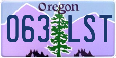 OR license plate 063LST