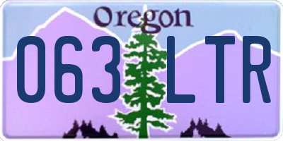 OR license plate 063LTR