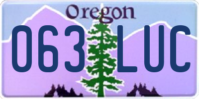 OR license plate 063LUC