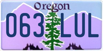 OR license plate 063LUL