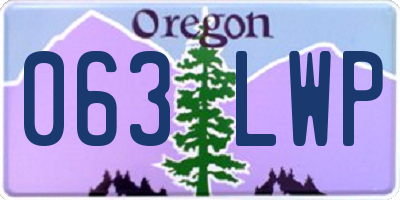 OR license plate 063LWP