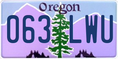 OR license plate 063LWU