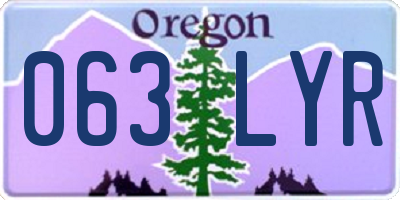 OR license plate 063LYR