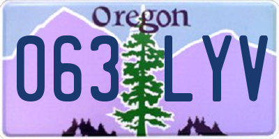 OR license plate 063LYV