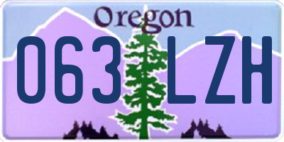 OR license plate 063LZH
