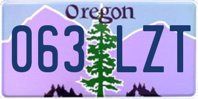 OR license plate 063LZT
