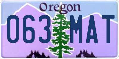 OR license plate 063MAT