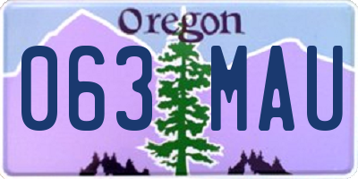 OR license plate 063MAU