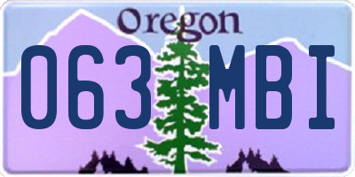 OR license plate 063MBI