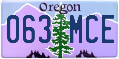 OR license plate 063MCE