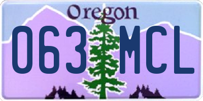 OR license plate 063MCL