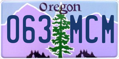 OR license plate 063MCM