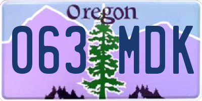 OR license plate 063MDK